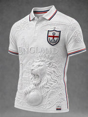 Retro England Football Fan Art Print Casual Jersey