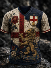 Retro England Football Fan Art Print Casual Jersey