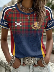 Women's UK Football Lover Scotland Printed round neck short sleeve T-shirt
