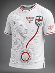 Retro England Football Fan Art Print Casual Jersey