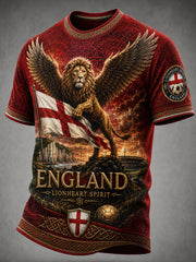 Retro England Football Fan Art Print Casual Jersey