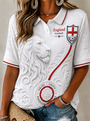 Retro England Football Fan Art Print Casual Jersey