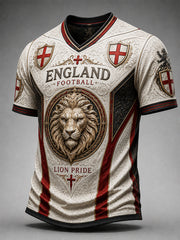 Retro England Football Fan Art Print Casual Jersey