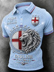 Retro England Football Fan Art Print Casual Jersey