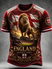 Retro England Football Fan Art Print Casual Jersey