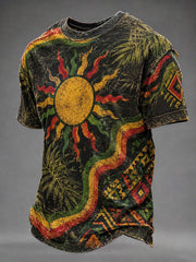 Men's Reggae Art Print Casual T-Shirt