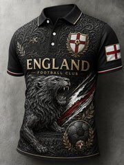 Retro England Football Fan Art Print Casual Jersey