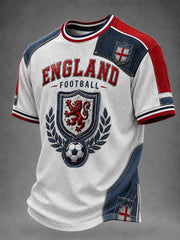 Retro England Football Fan Art Print Casual Jersey