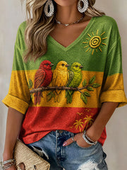 Women's 'Every Little Thing Is Gonna Be Alright' Printed Casual T-Shirt