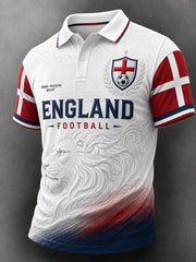 Retro England Football Fan Art Print Casual Jersey