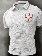 Retro England Football Fan Art Print Casual Jersey