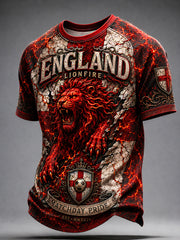 Retro England Football Fan Art Print Casual Jersey