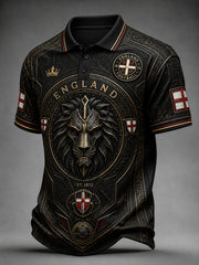 Retro England Football Fan Art Print Casual Jersey