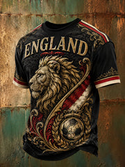 Retro England Football Fan Art Print Casual Jersey