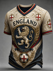 Retro England football fan art print casual jersey