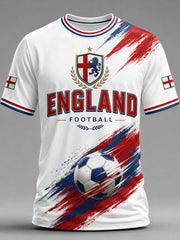 Retro England football fan art print casual jersey