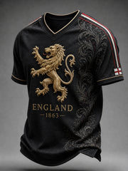 Retro England football fan art print casual jersey