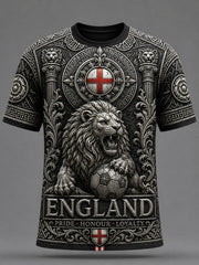 Retro England football fan art print casual jersey