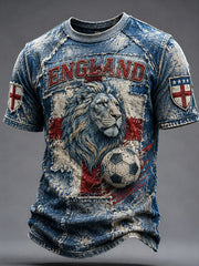 Retro England football fan art print casual jersey
