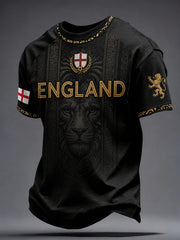 Retro England Football Fan Art Print Casual T-Shirt