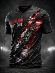 Retro England football fan art print casual jersey