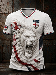 Retro England football fan art print casual jersey