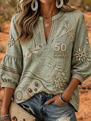 Women's Australia Naidoc Week Short Sleeve Shirt Art Print Casual Top