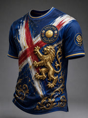 Retro England Football Fan Art Print Casual Jersey