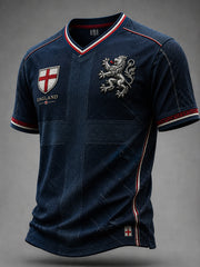 Retro England Football Fan Art Print Casual Jersey