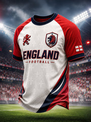 Retro England Football Fan Art Print Casual Jersey