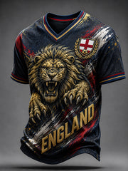 Retro England Football Fan Art Print Casual Jersey