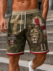 Retro England Football Fan Art Print Casual Shorts