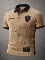 Retro England Football Fan Art Print Casual Polo Shirt