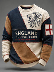 Retro England Football Fan Art Print Casual Sweatshirt