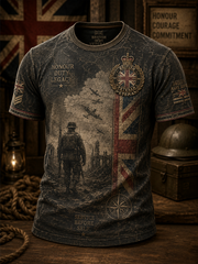 Men's British veteran print short sleeves t-shirt