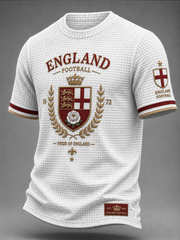 Men's UK Football Lover England Printed Waffle Short Sleeve