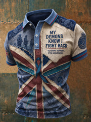 Men's PTSD Awareness Art Printed Casual Tops