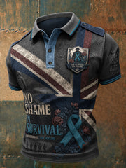 Men's PTSD Awareness Art Printed Casual Tops