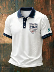 Men's PTSD Awareness Art Printed Casual Tops