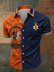 Men's Orangemen's Day Art Printed Linen Shirt