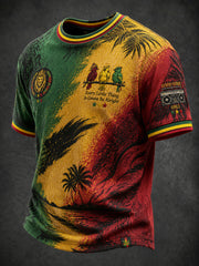 Retro Reggae Fan Abstract Waffle-Weave T-Shirt