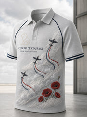 Vintage British Veteran-Inspired Graphic Casual Polo Shirt
