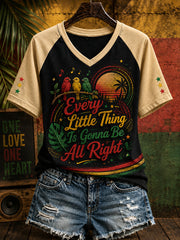 Women's V-Neck Raglan Short-Sleeve T-Shirt Featuring A Fun Slogan And Graphic Print