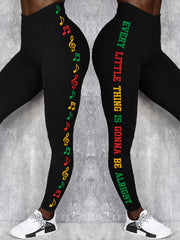 Women's Reggae Art Print Casual Leggings