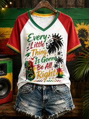 Women's V-Neck Raglan Short-Sleeve T-Shirt Featuring A Fun Slogan And Graphic Print