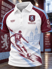 Men's Club-Graphic Raglan-Sleeve Short-Sleeve Polo Shirt