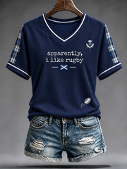 Women's Scottish rugby print short-sleeved T-shirt