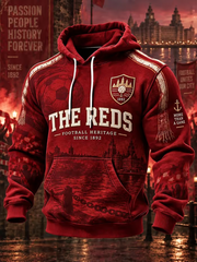 Men's Gift For Soccer Fans Liverpool Print Hoodie with Pockets