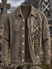 Men's Vintage Scottish St Andrew's Day Printed Imitation Wool Sweater
