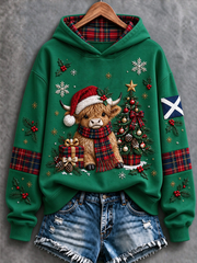 Women's Scottish Christmas Printed Regular Sweatshirt